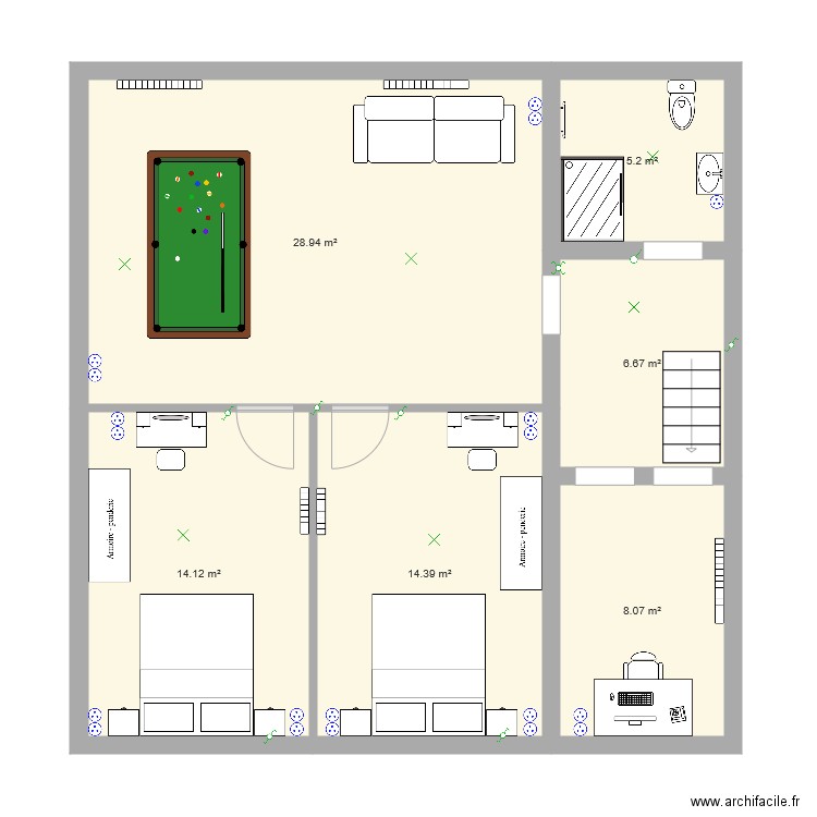 aménagement comble . Plan de 0 pièce et 0 m2