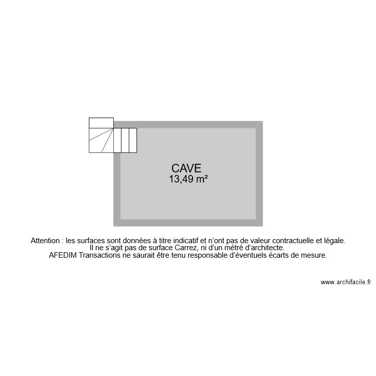 BI 10105 CAVE . Plan de 1 pièce et 13 m2