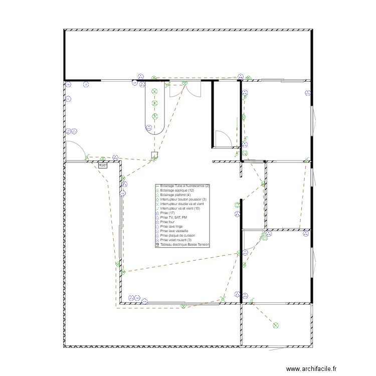 guy vauclin. Plan de 8 pièces et 85 m2