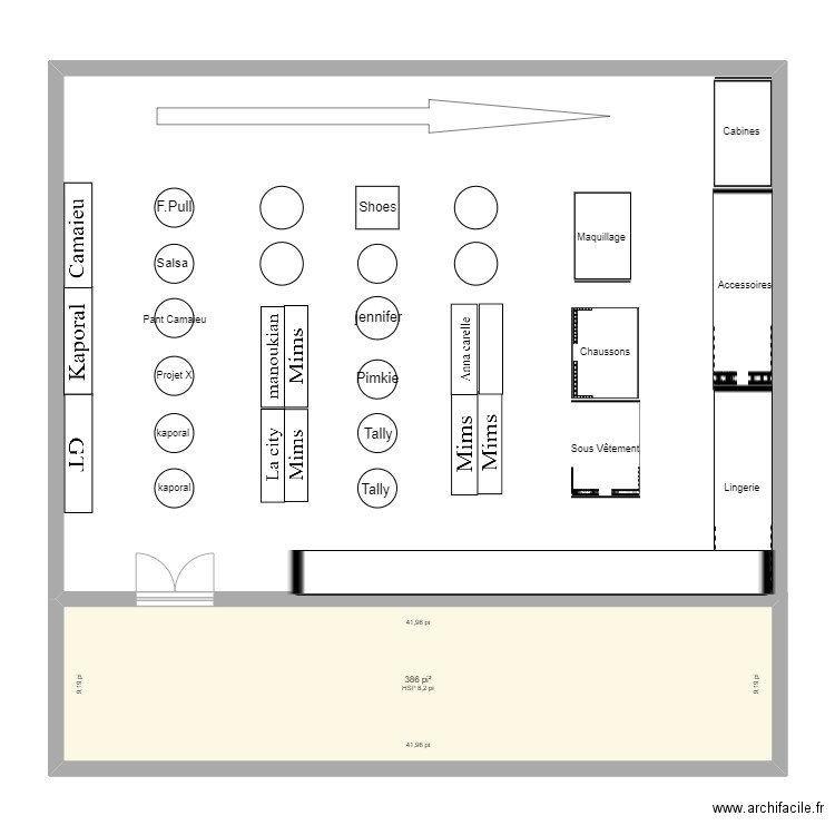 stokomani. Plan de 1 pièce et 36 m2