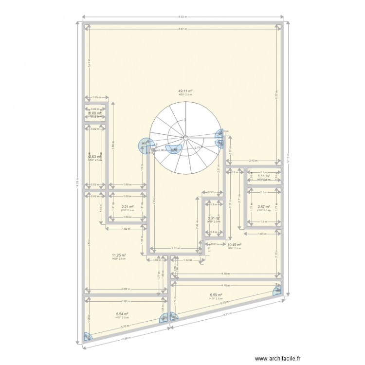 plan duplex. Plan de 0 pièce et 0 m2