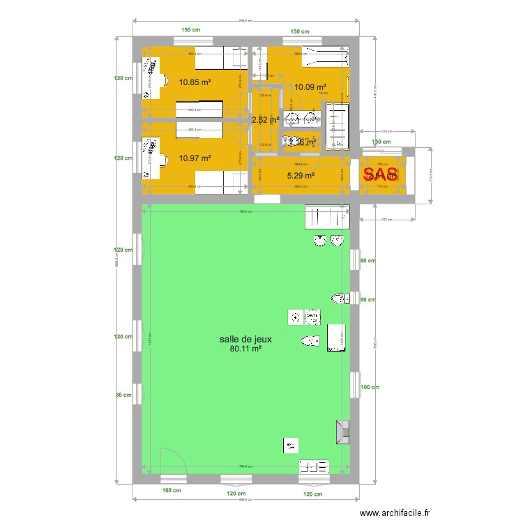 annexe salle de jeux premier temps. Plan de 0 pièce et 0 m2