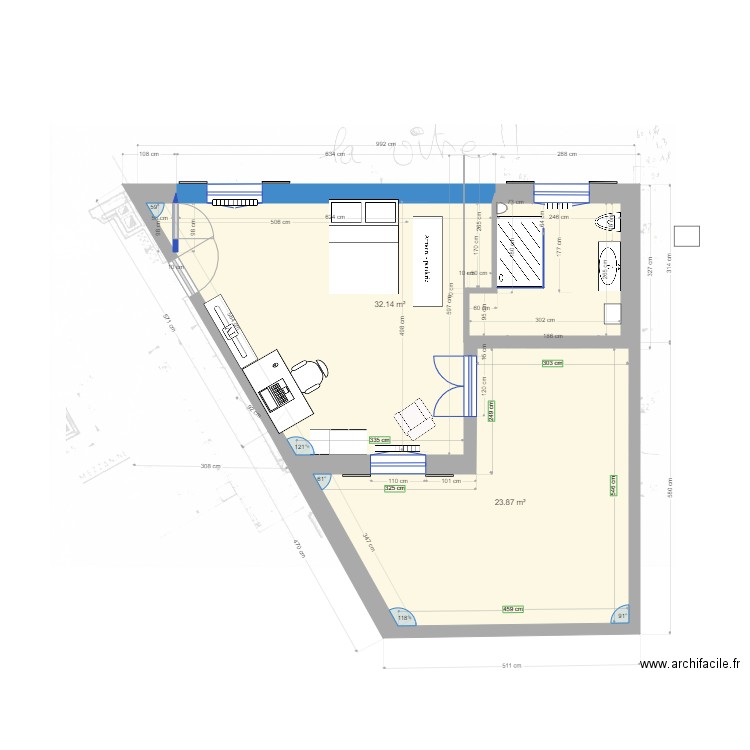 SdB etage crn2  alain. Plan de 0 pièce et 0 m2