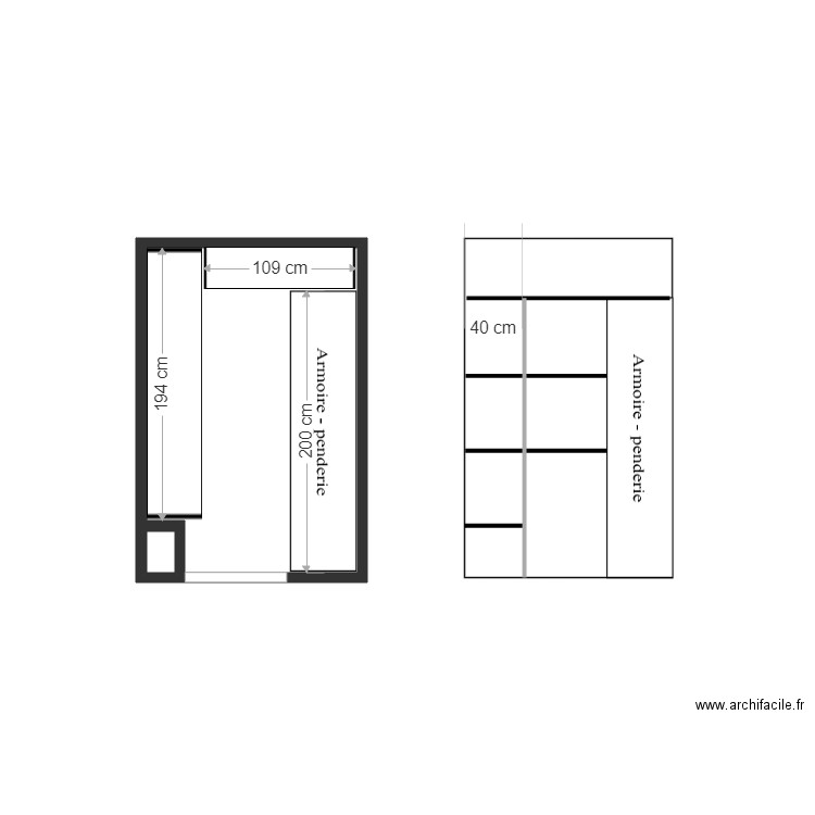 dressing. Plan de 0 pièce et 0 m2