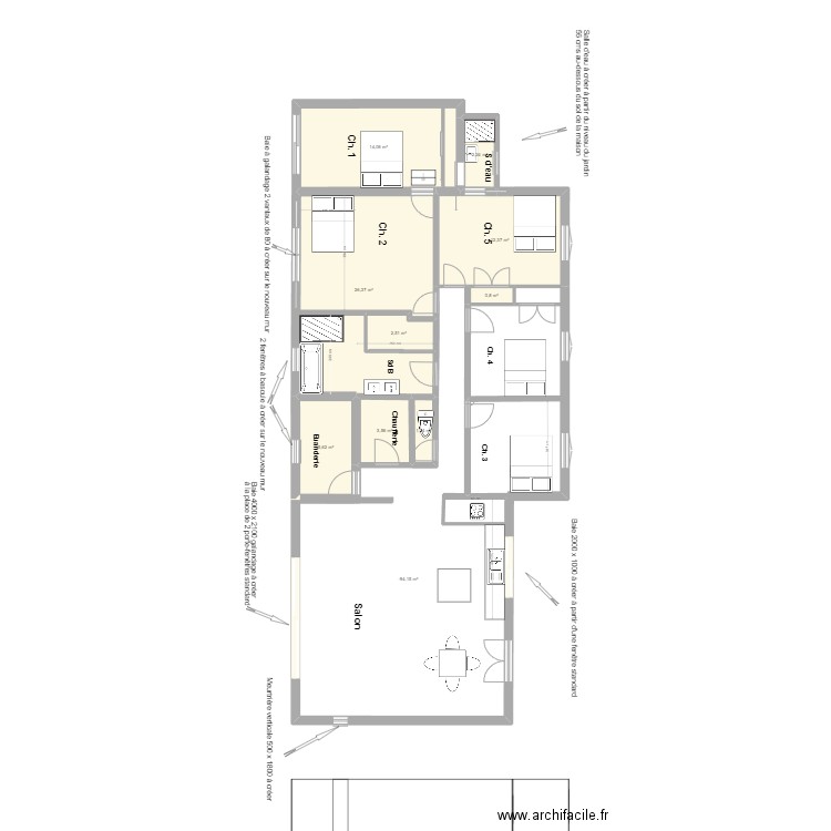 Projet Rénovation avec Façade Est. Plan de 0 pièce et 0 m2
