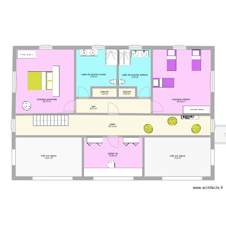 sibile v3. Plan de 22 pièces et 266 m2