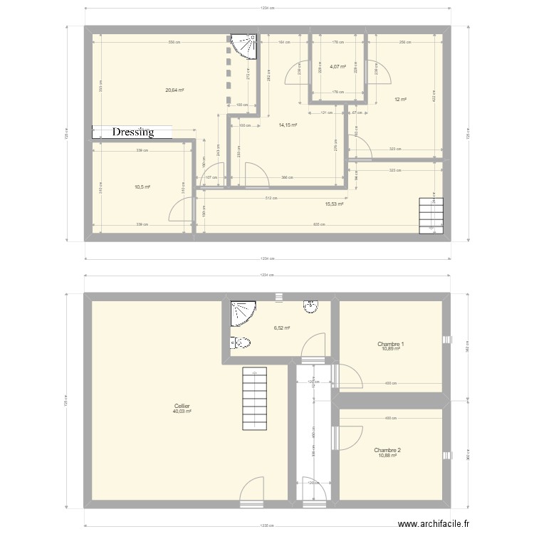 gruducheu. Plan de 10 pièces et 145 m2