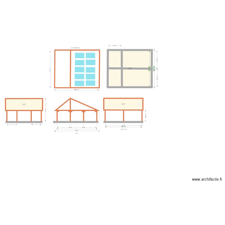 CARPORT COTATION. Plan de 8 pièces et 132 m2