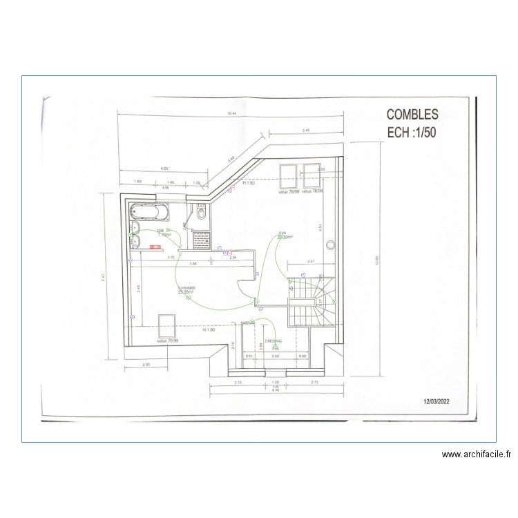 Escourou Combles. Plan de 0 pièce et 0 m2