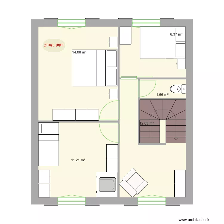 etage troyet bon. Plan de 