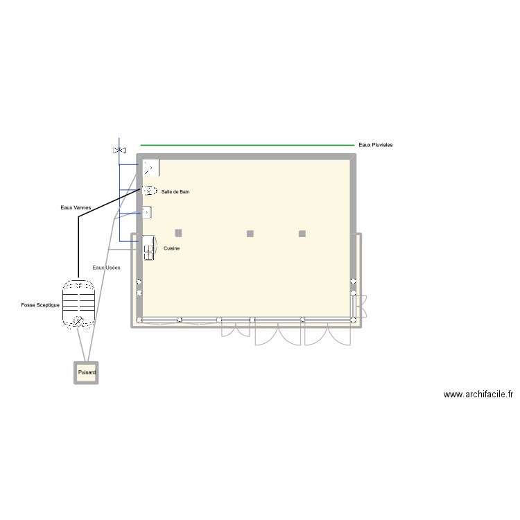 Peter Pan - Permis de Construire - Assainissement. Plan de 7 pièces et 123 m2