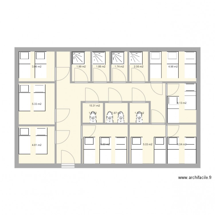 hotel. Plan de 0 pièce et 0 m2