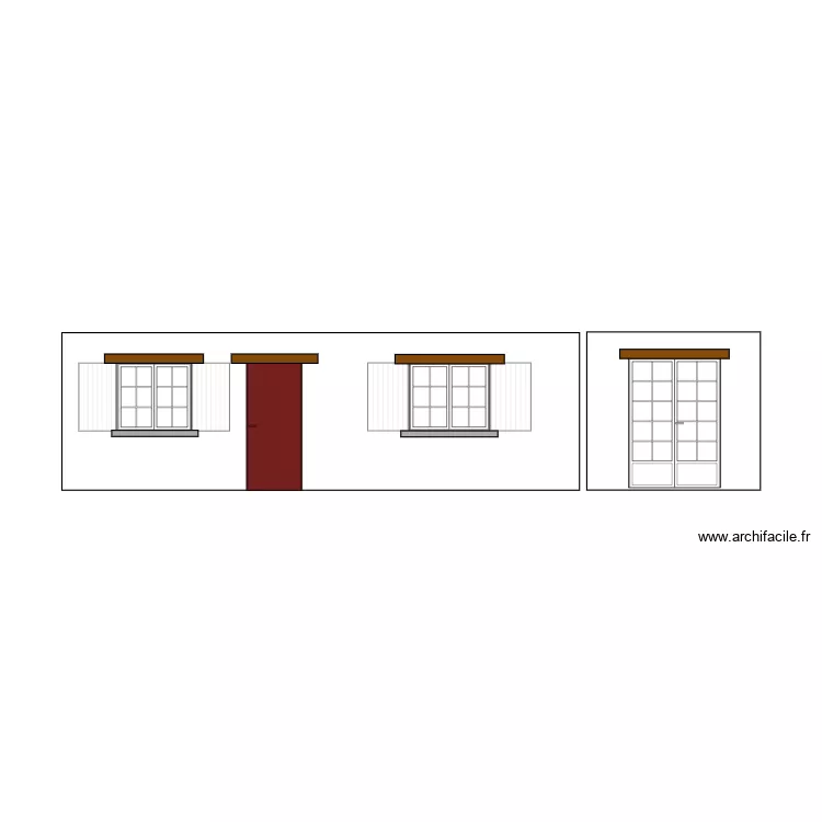 Facade sud actuelle. Plan de 