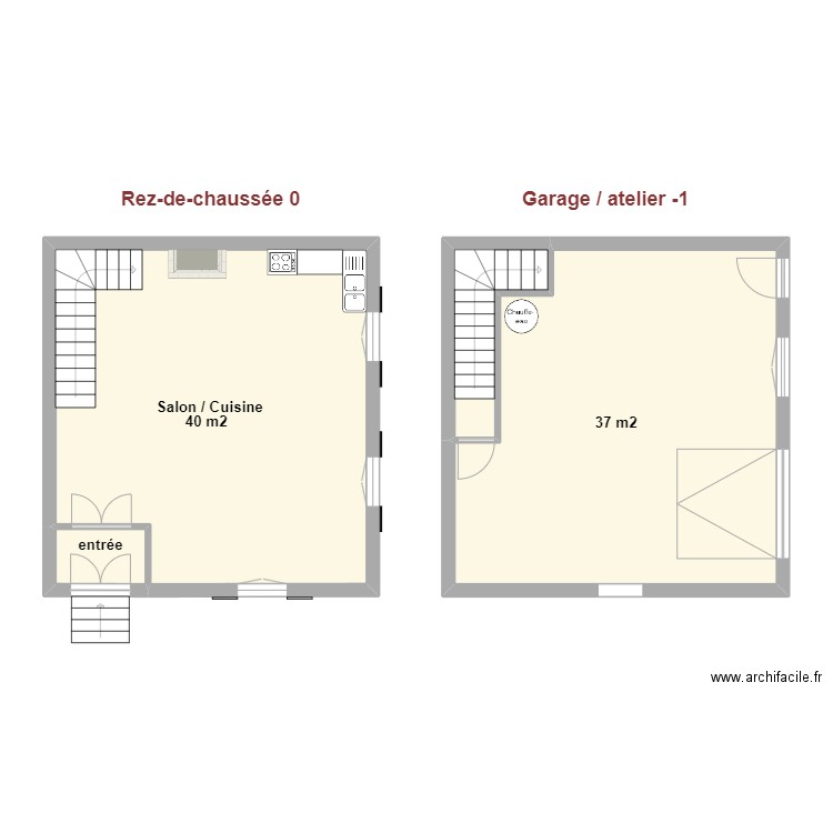 Tomlison 1 et -1. Plan de 4 pièces et 85 m2