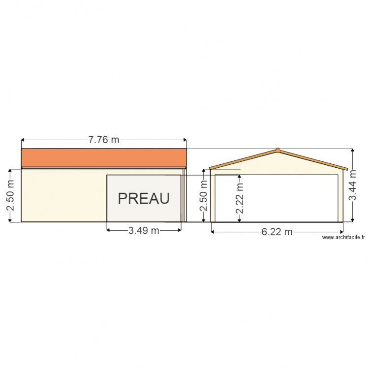 Facades Sud et Est. Plan de 0 pièce et 0 m2