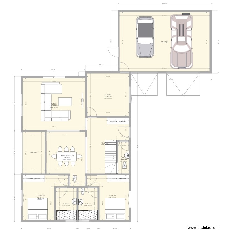 plan double garage archifacile. Plan de 0 pièce et 0 m2