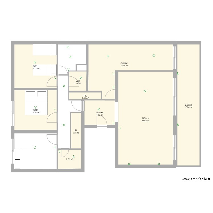 Plan appartement. Plan de 0 pièce et 0 m2