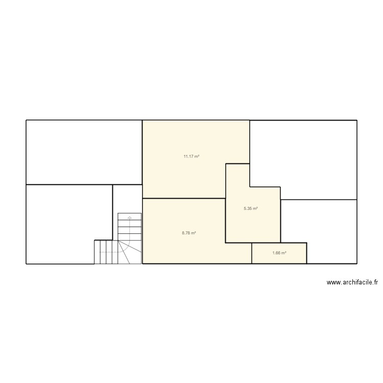 Maison Précy etage. Plan de 4 pièces et 27 m2