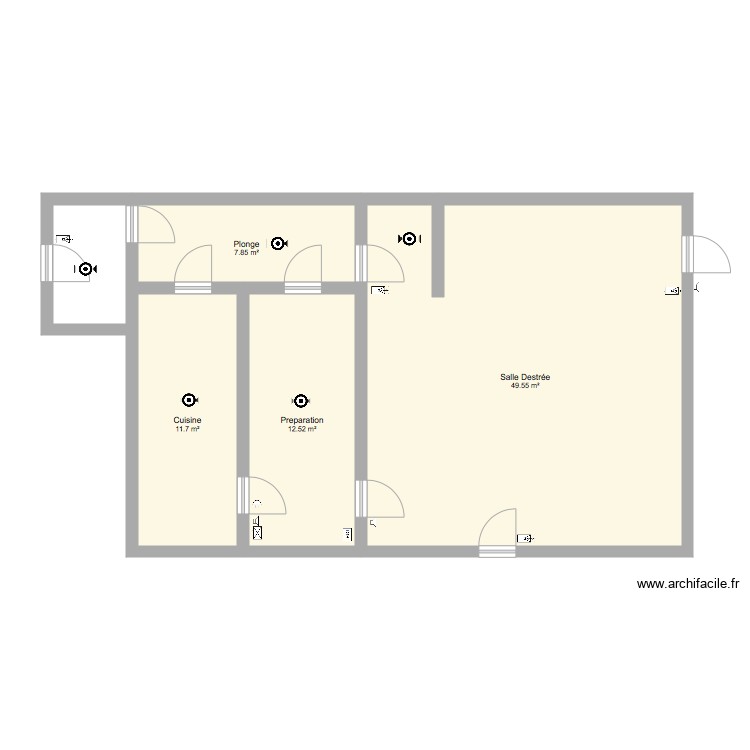 Salle Destrée. Plan de 0 pièce et 0 m2