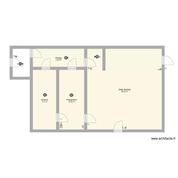 Salle Destr&eacute;e. Plan de 