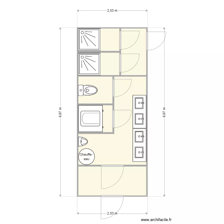 SANITAIRE ACSA 0310N. Plan de 