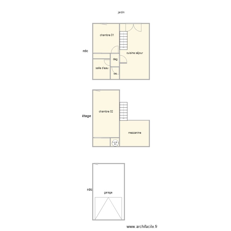 ravaillon am 1094. Plan de 11 pièces et 56 m2