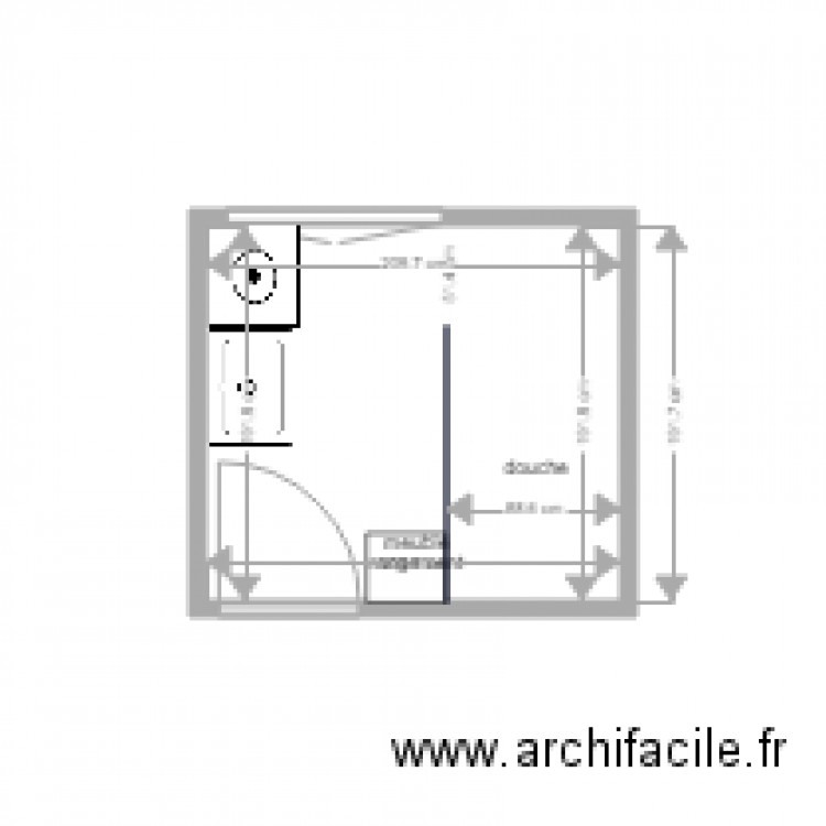 sdb rdc 3. Plan de 1 pièce et 4 m2