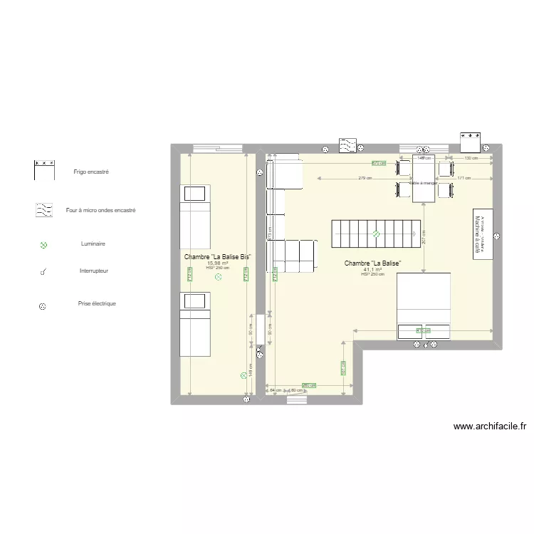 Chambres "La Balise" et "La Balise Bis". Plan de Chambres "La Balise" et "La Balise Bis". Plan de