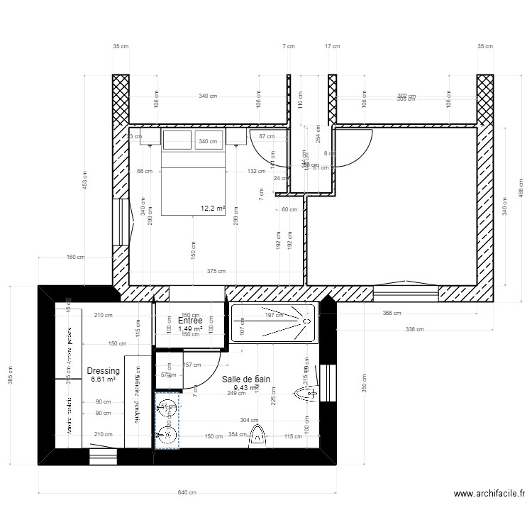 AGRANDISSEMENT MEUBLÉ. Plan de 0 pièce et 0 m2