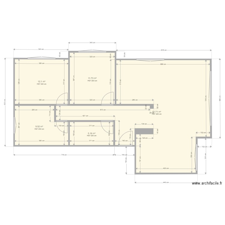 AS 119 DROITE V1. Plan de 5 pièces et 90 m2