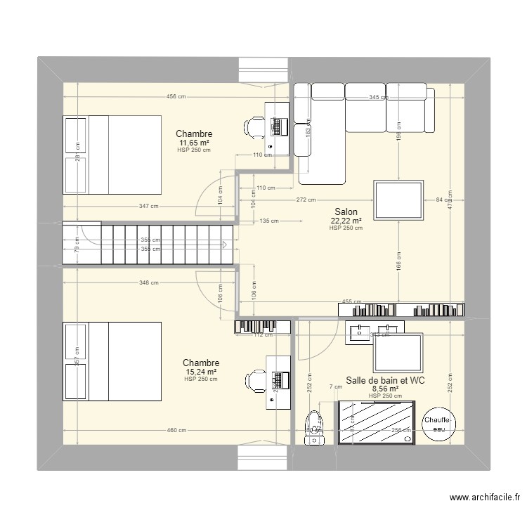 BREGILLE_R1_V2. Plan de 4 pièces et 58 m2