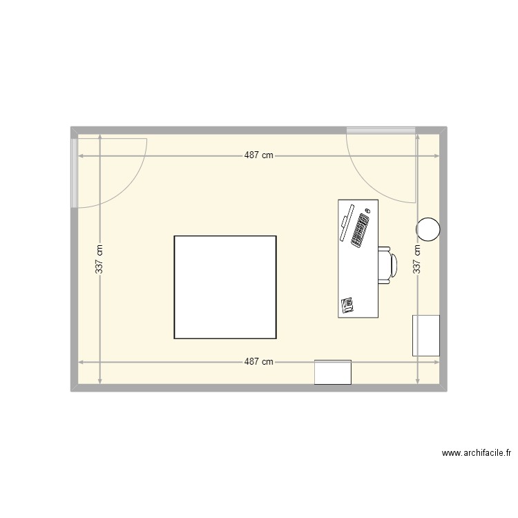 bureau Hervé 6. Plan de 1 pièce et 16 m2