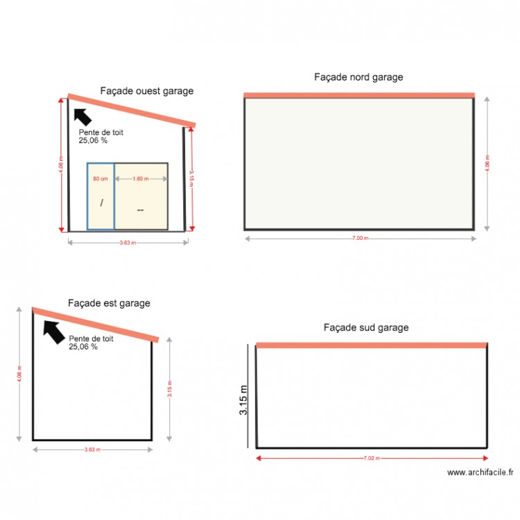 PC MODIF  Facades garage . Plan de 0 pièce et 0 m2