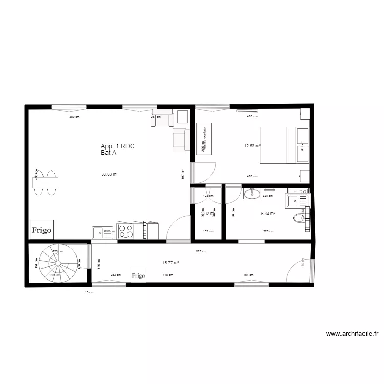 Batiment Droit  RDC studio 2018. Plan de 