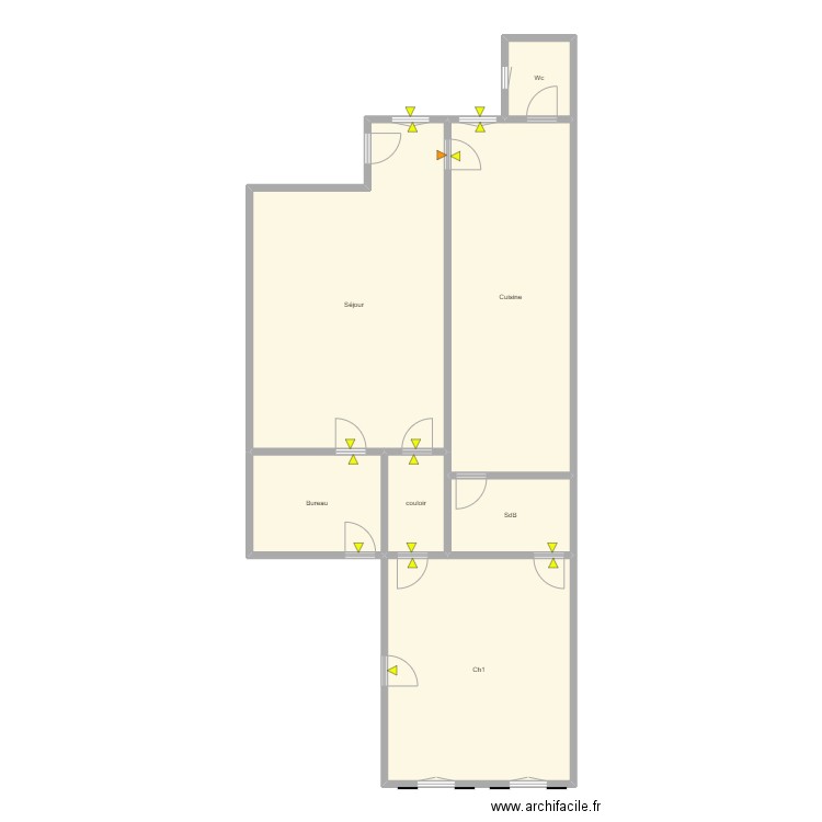 Beaune 3. Plan de 7 pièces et 118 m2