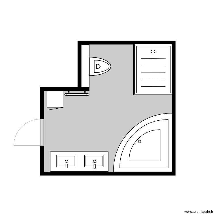 SDB MAX 3. Plan de 1 pièce et 8 m2