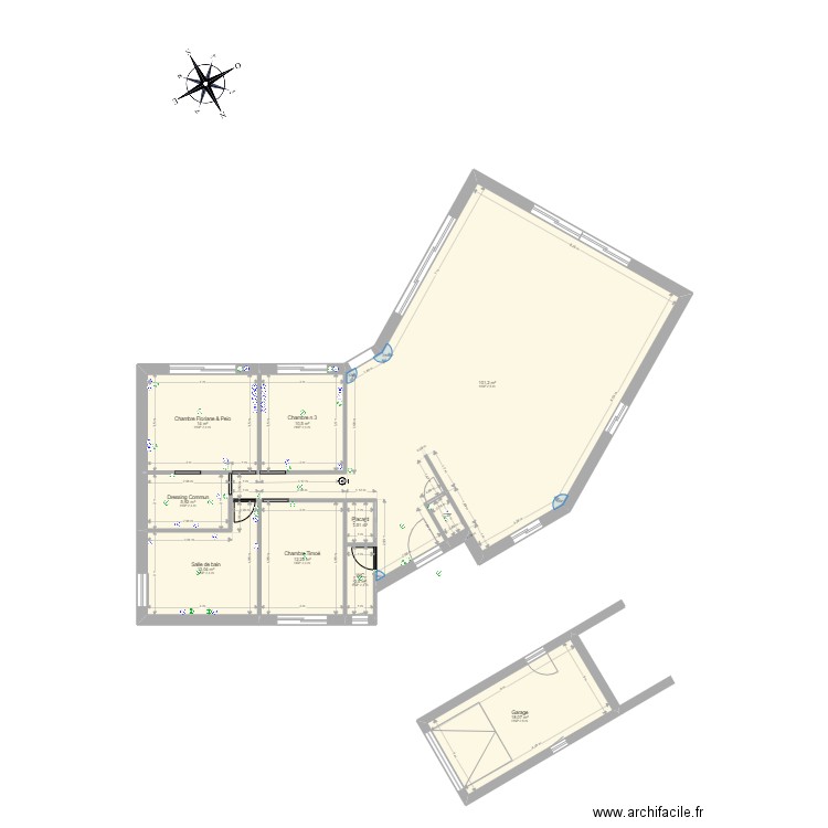 Projet Maison Y (Elec / Plomb). Plan de 9 pièces et 179 m2