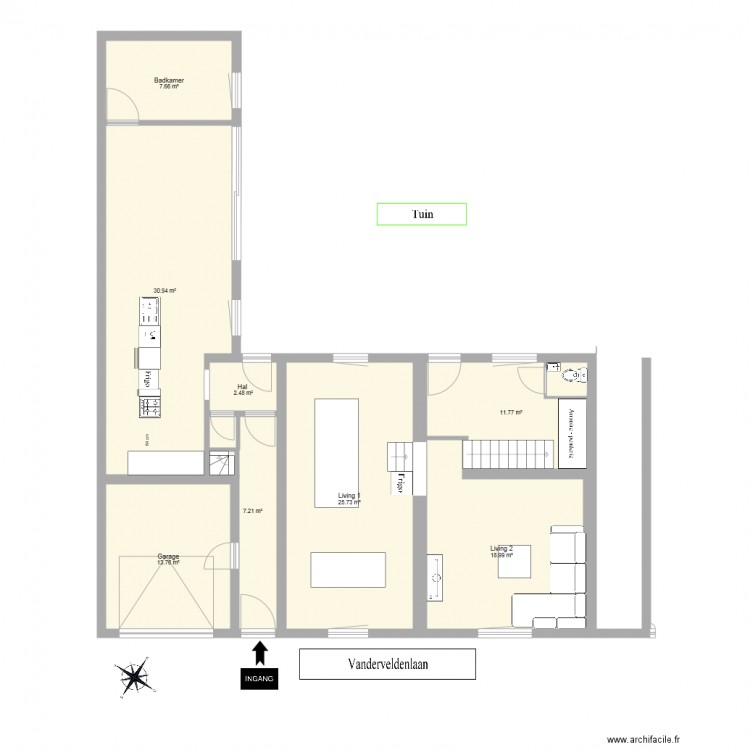 Beersel Escalier home Steph. Plan de 0 pièce et 0 m2
