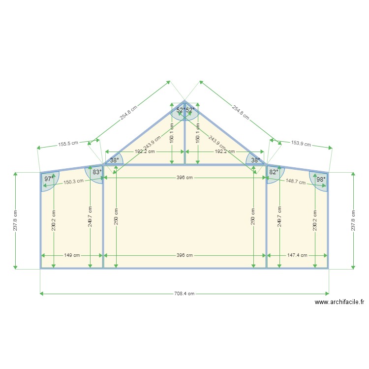 bungalow coté. Plan de 0 pièce et 0 m2