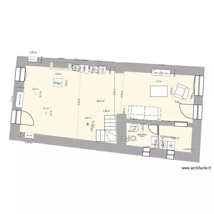 Maison R D C projet. Plan de 
