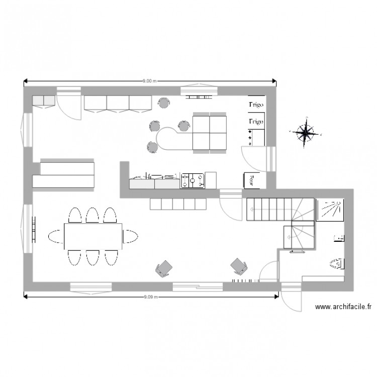 Projet cuisine. Plan de 0 pièce et 0 m2