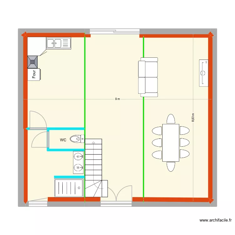 inge rez de chausse. Plan de 