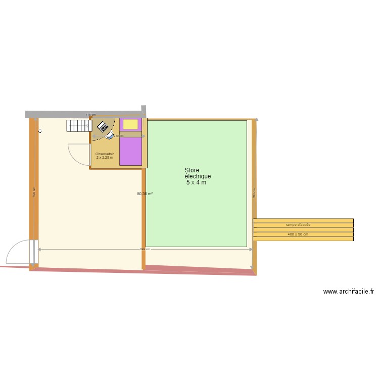  terrasse double stores 02. Plan de 0 pièce et 0 m2