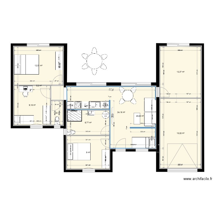 Chamblas 2. Plan de 10 pièces et 194 m2