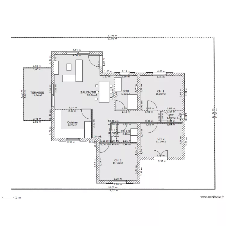 Maison audenge 2 . Plan de 