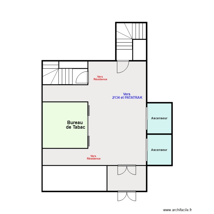 rdc aiguille rouge. Plan de 10 pièces et 31 m2