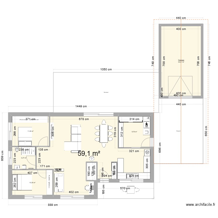 ANNIE 1. Plan de 8 pièces et 225 m2