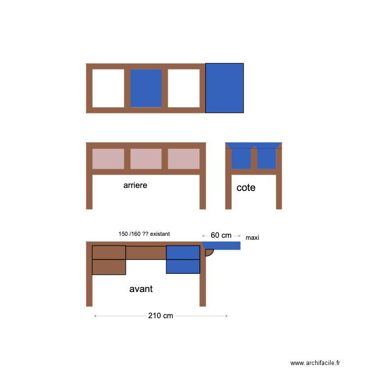 ilot . Plan de 8 pièces et 2 m2