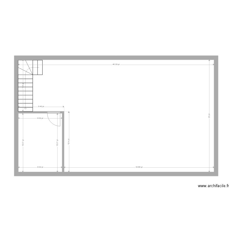 Garage J-P. Plan de 2 pièces et 85 m2