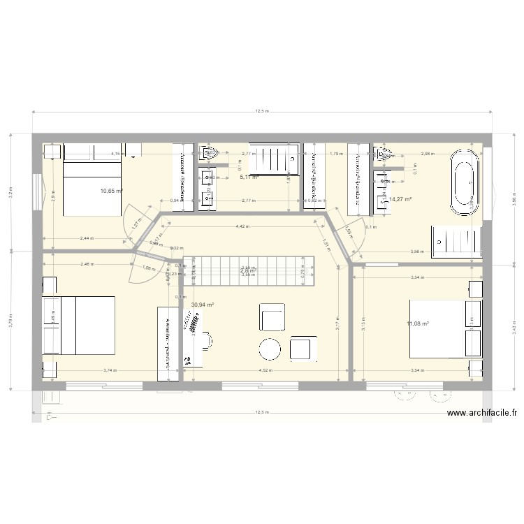 MAISON BOIS DIY SAVOIE V6. Plan de 15 pièces et 259 m2